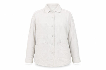 Zara Women's White Striped Cotton Jacket Size 16