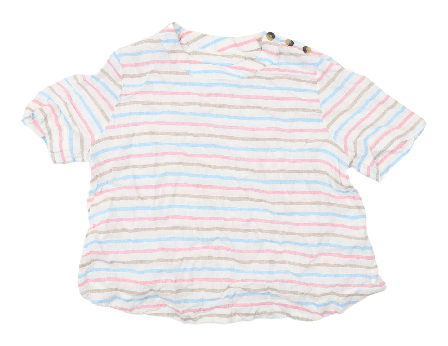 Womens UK Size 16 Marks and Spencer Multicoloured Basic T-Shirt