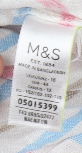 Womens UK Size 16 Marks and Spencer Multicoloured Basic T-Shirt