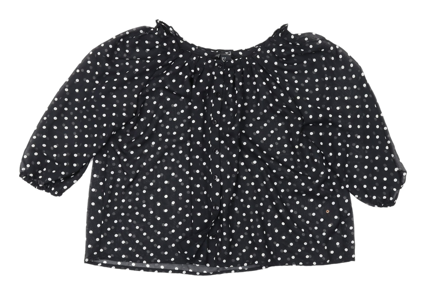 Womens UK Size 8 H&M Black Basic Blouse