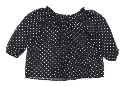 Womens UK Size 8 H&M Black Basic Blouse