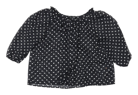 Womens UK Size 8 H&M Black Basic Blouse