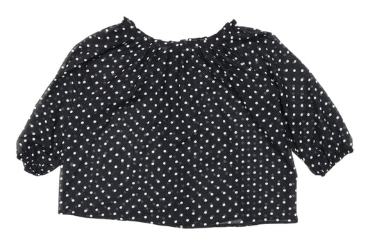 Womens UK Size 8 H&M Black Basic Blouse
