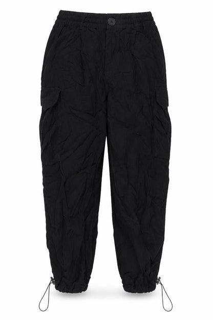 Womens UK Size XS Zara Relaxed Fit Cargo Black Trousers