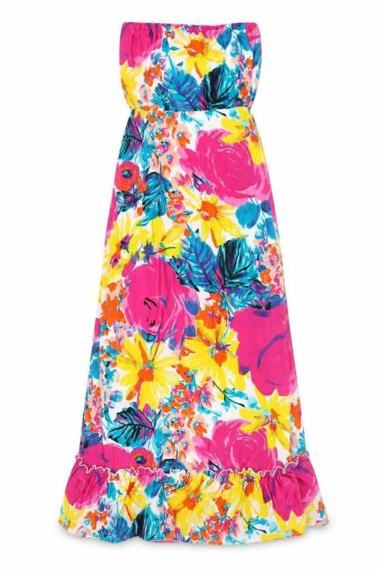 Hello Love London Women's Multicoloured Floral Maxi Dress