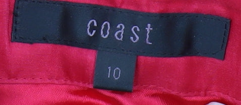 Coast Red Silk A-Line Strapless Dress Size 10