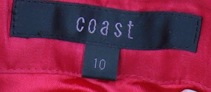 Coast Red Silk A-Line Strapless Dress Size 10