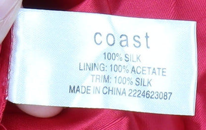 Coast Red Silk A-Line Strapless Dress Size 10