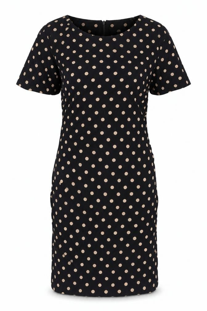 Berkertex Women’s Black Polka Dot Sheath Dress, Size 10