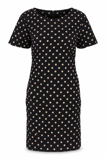 Berkertex Women’s Black Polka Dot Sheath Dress, Size 10