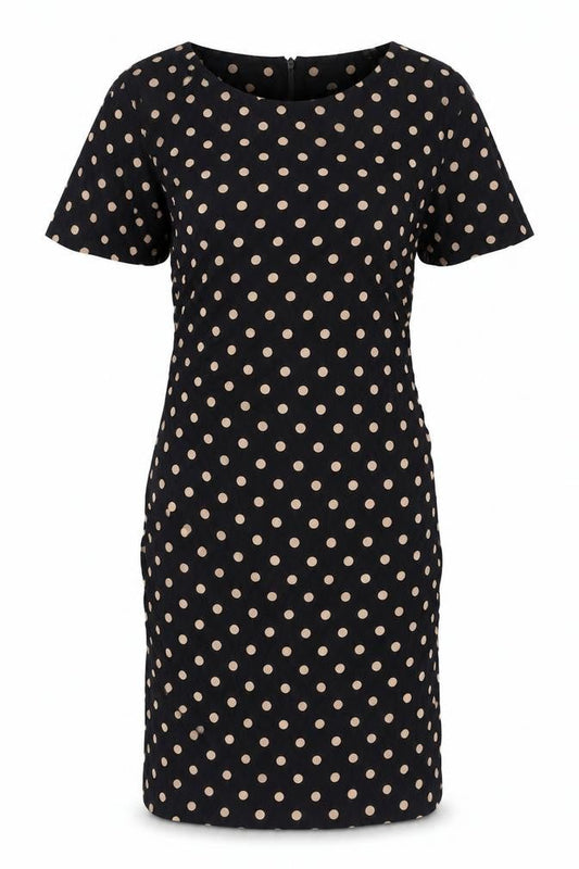 Berkertex Women’s Black Polka Dot Sheath Dress, Size 10