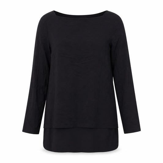 Front view of Marks & Spencer Black Blouse - UK 6, Long Sleeve