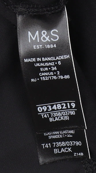Womens UK Size 6 Marks and Spencer Black  Blouse