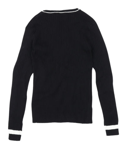 Joy Women's Black Pullover Jumper - Size S, 100% Cotton