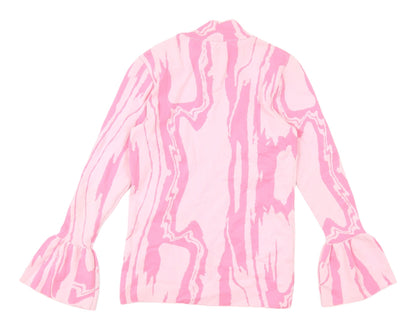 Womens UK Size 8 River Island Pink Jersey Blouse
