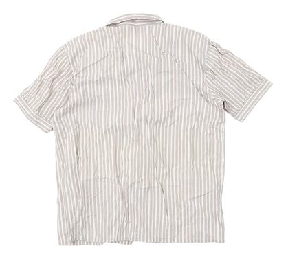 Maine New England Mens Beige Striped Shirt M