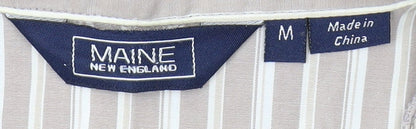 Maine New England Mens Beige Striped Shirt M