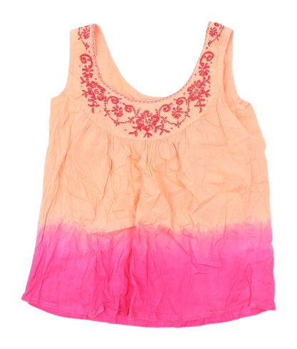 Riviera Women's Embroidered Cotton Tank Top, Size 10