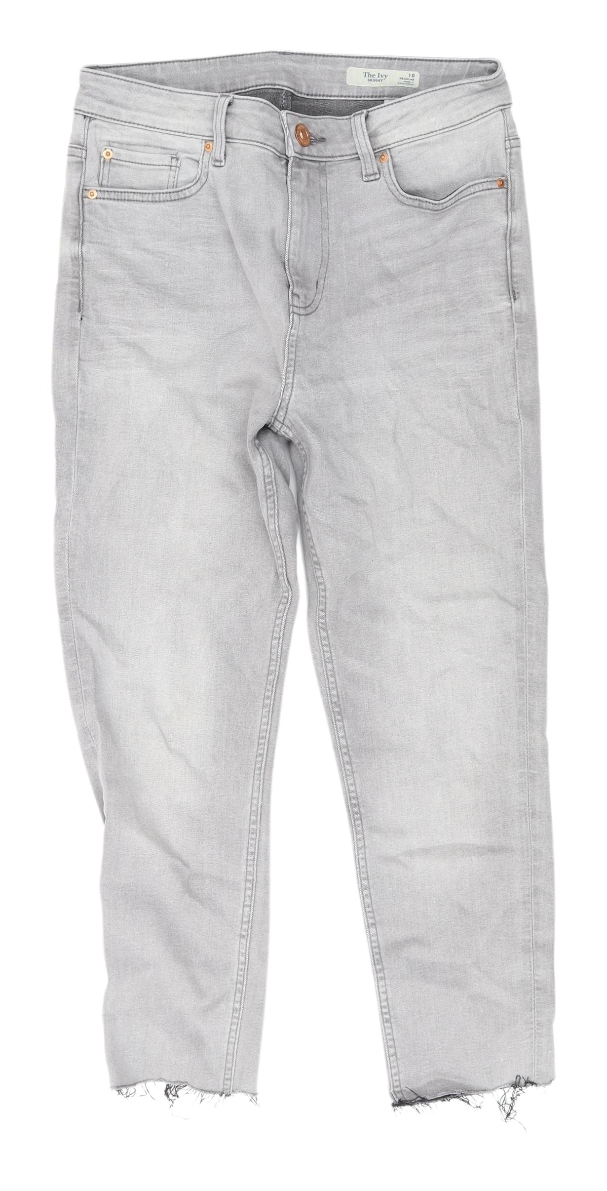 Womens UK Size 10 Marks and Spencer Regular Fit Straight Grey Jeans