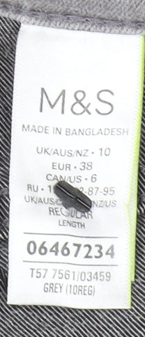 Womens UK Size 10 Marks and Spencer Regular Fit Straight Grey Jeans
