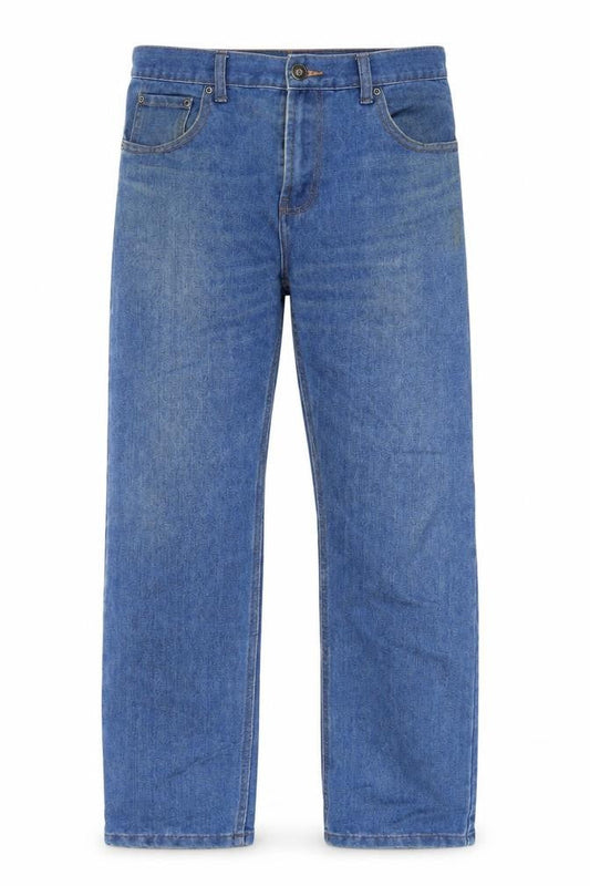 Front view of Denim Co. Blue Straight Jeans -, size M