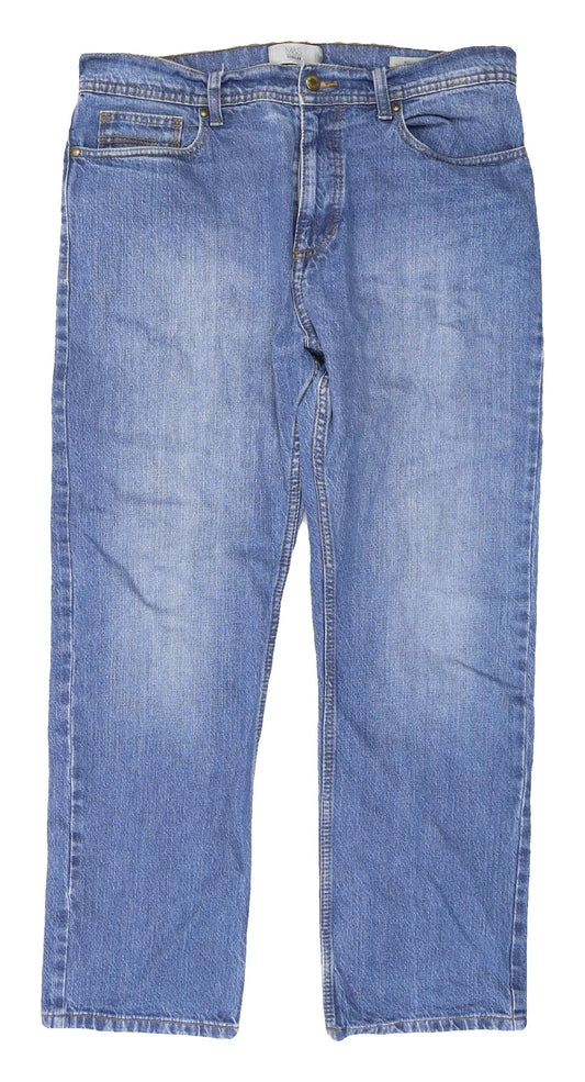 Marks and Spencer Blue Straight Leg Men's Jeans 34