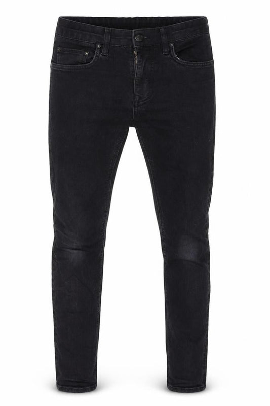 Front view of Easy Men's Black Skinny Jeans, size 30, Flame-Resistant