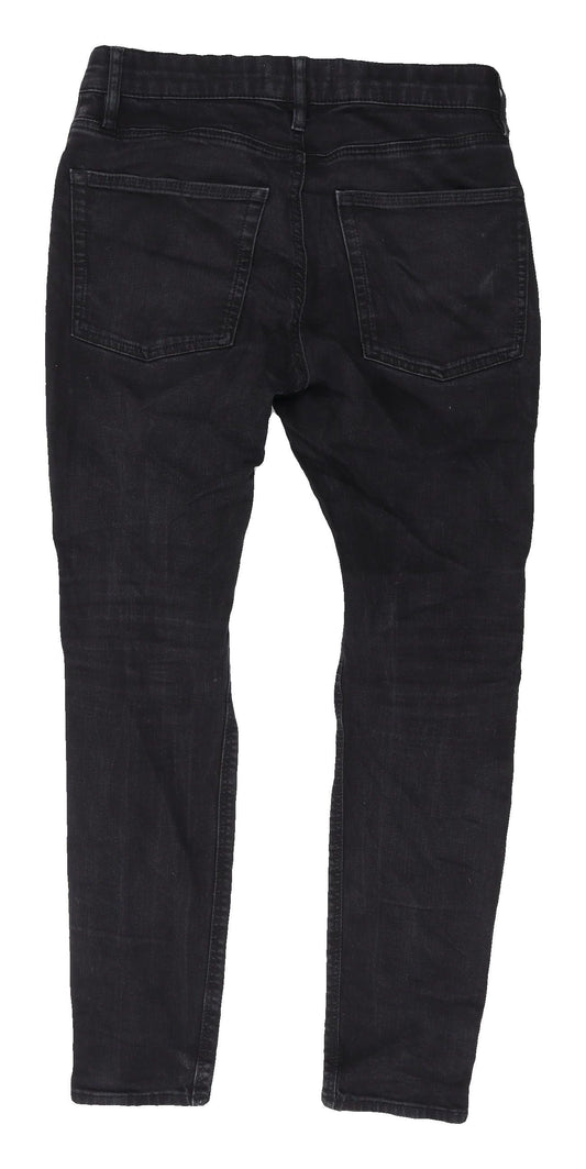 Easy Men's Black Skinny Jeans, Size 30, Flame-Resistant