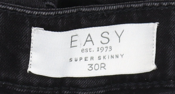 Easy Men's Black Skinny Jeans, Size 30, Flame-Resistant