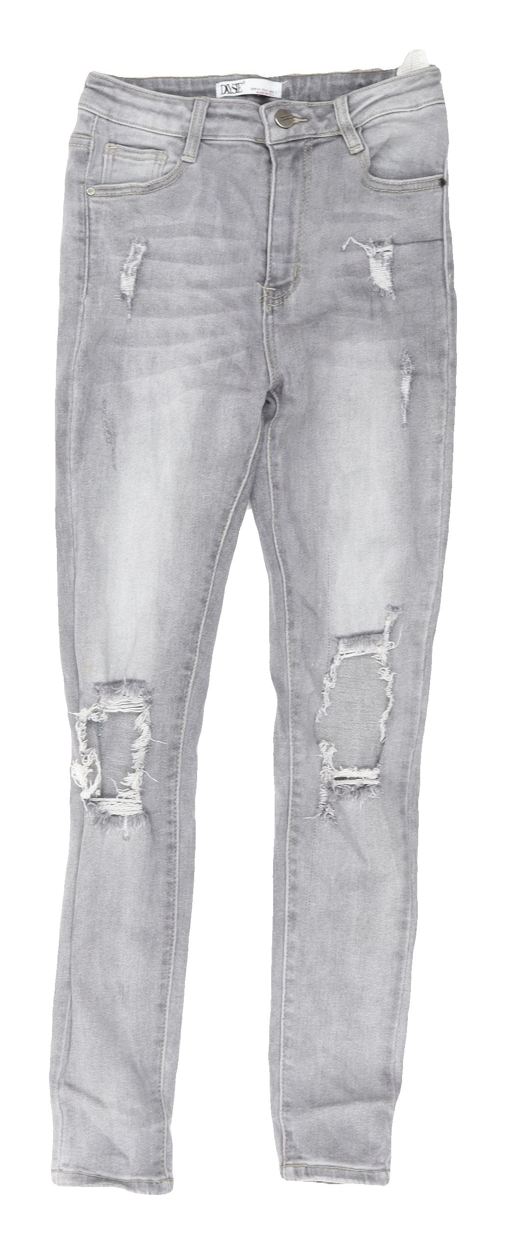 Daysie Women's Grey Skinny Distressed Jeans, Size 8