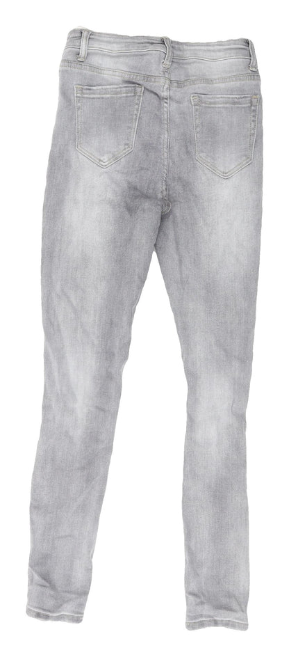 Daysie Women's Grey Skinny Distressed Jeans, Size 8
