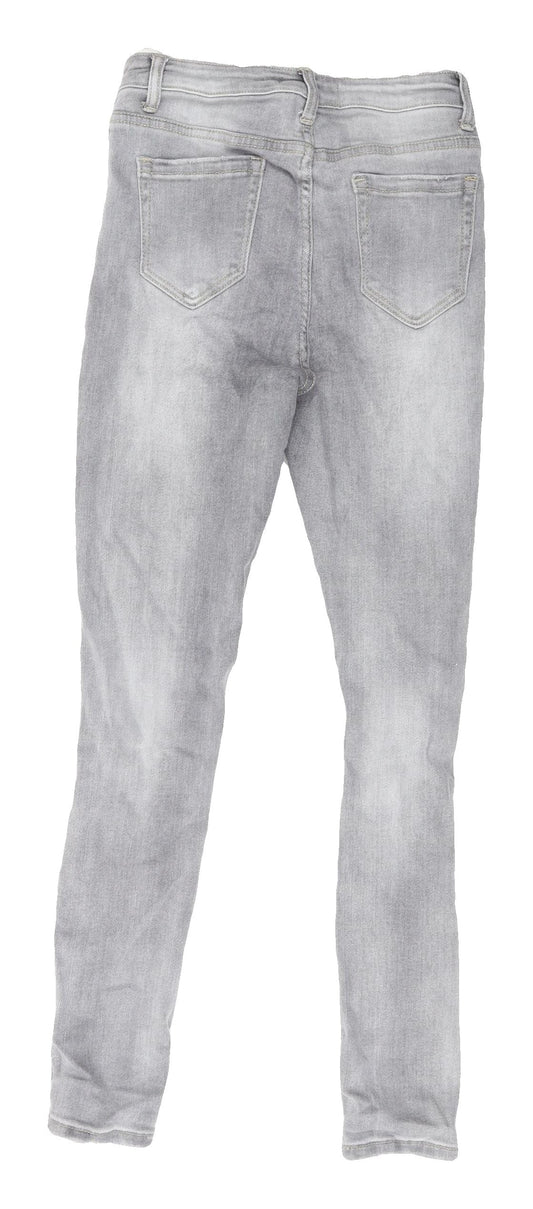 Daysie Women's Grey Skinny Distressed Jeans, Size 8
