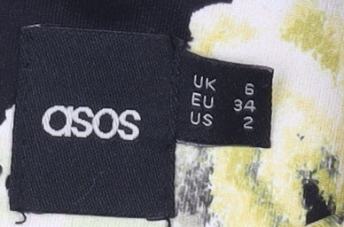 Womens UK Size 6 ASOS Multicoloured Cropped Blouse