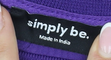 Womens UK Size 24 Simply Be Purple Basic T-Shirt