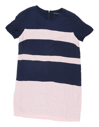 French Connection Women’s Multicoloured Striped Shift Dress - Size 12