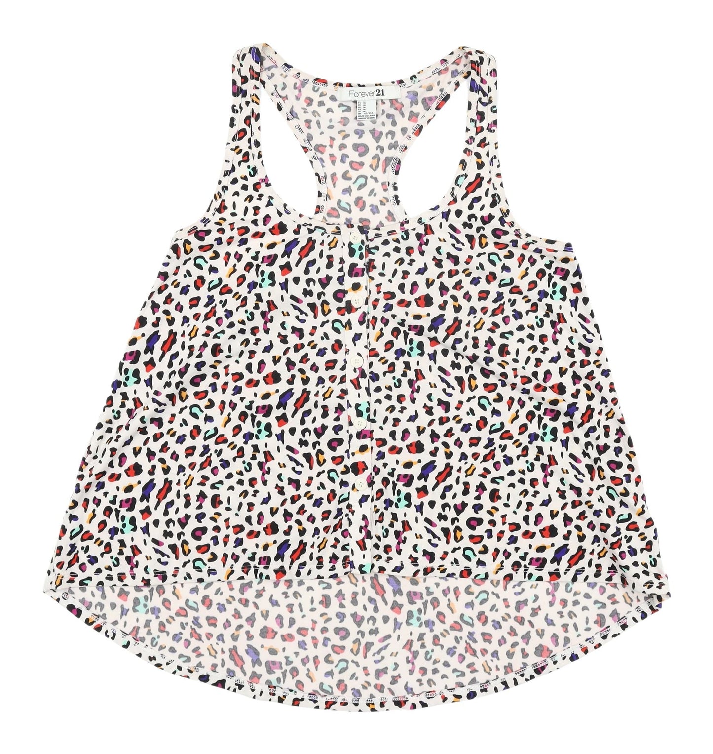 Womens UK Size M FOREVER 21 Multicoloured Basic Tank