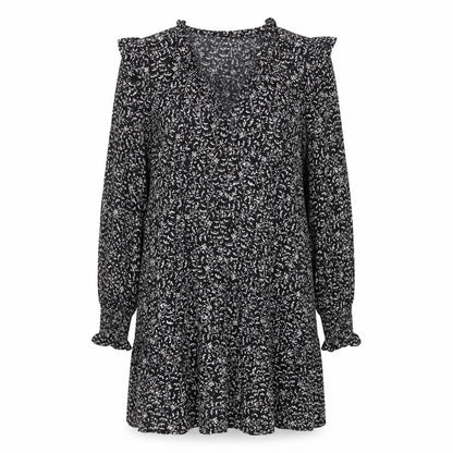MNG Women's Black A-Line Balloon Sleeve Dress S