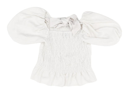 Womens UK Size 12 New Look White Cropped Blouse