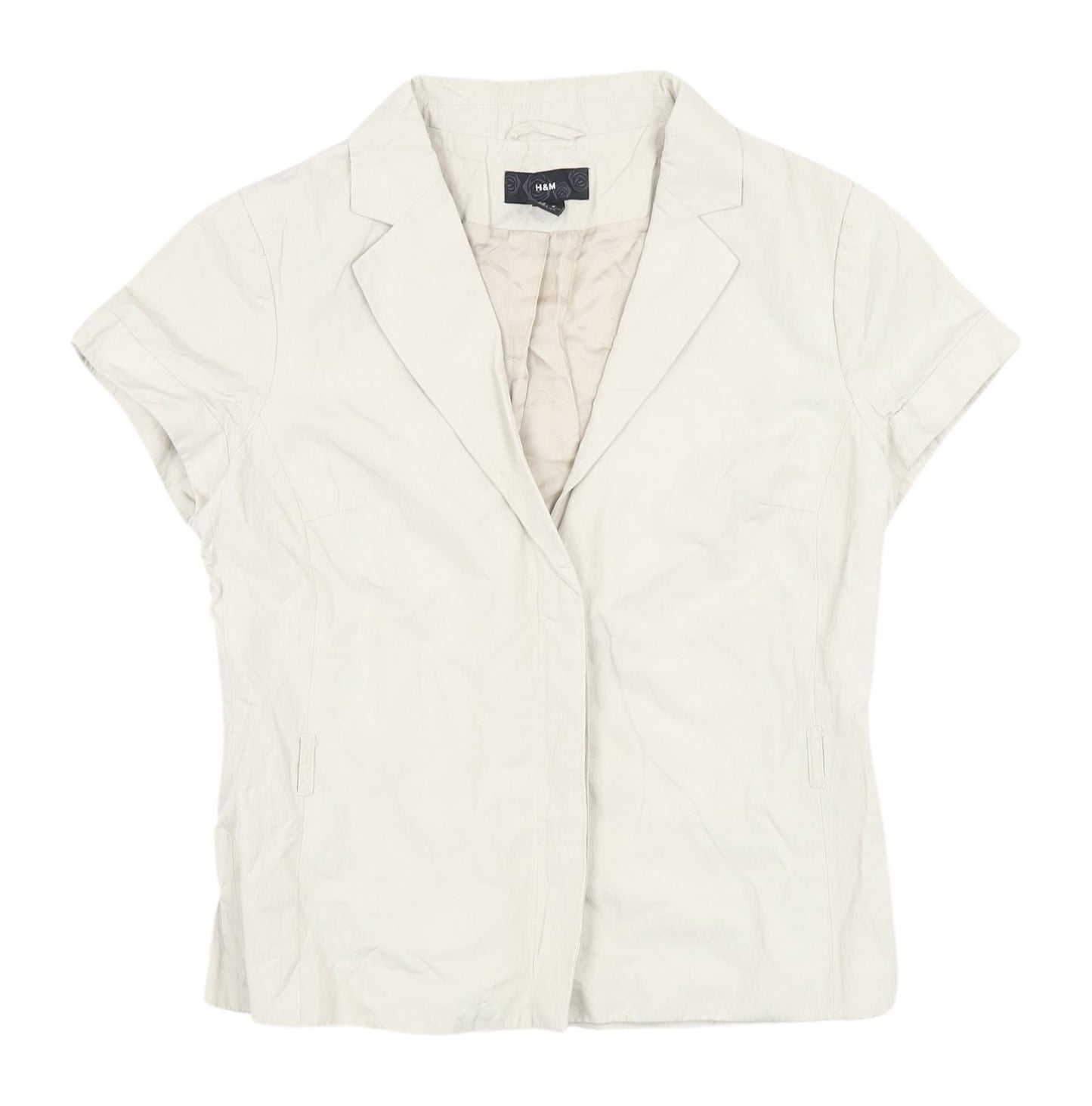Womens UK Size 10 H&M Beige Classic Button-Up
