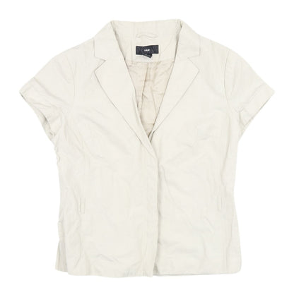 Womens UK Size 10 H&M Beige Classic Button-Up