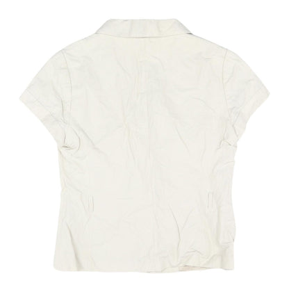 Womens UK Size 10 H&M Beige Classic Button-Up