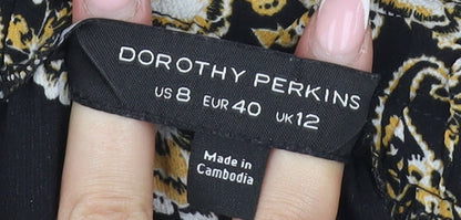 Womens UK Size 12 Dorothy Perkins Black Off the Shoulder Blouse