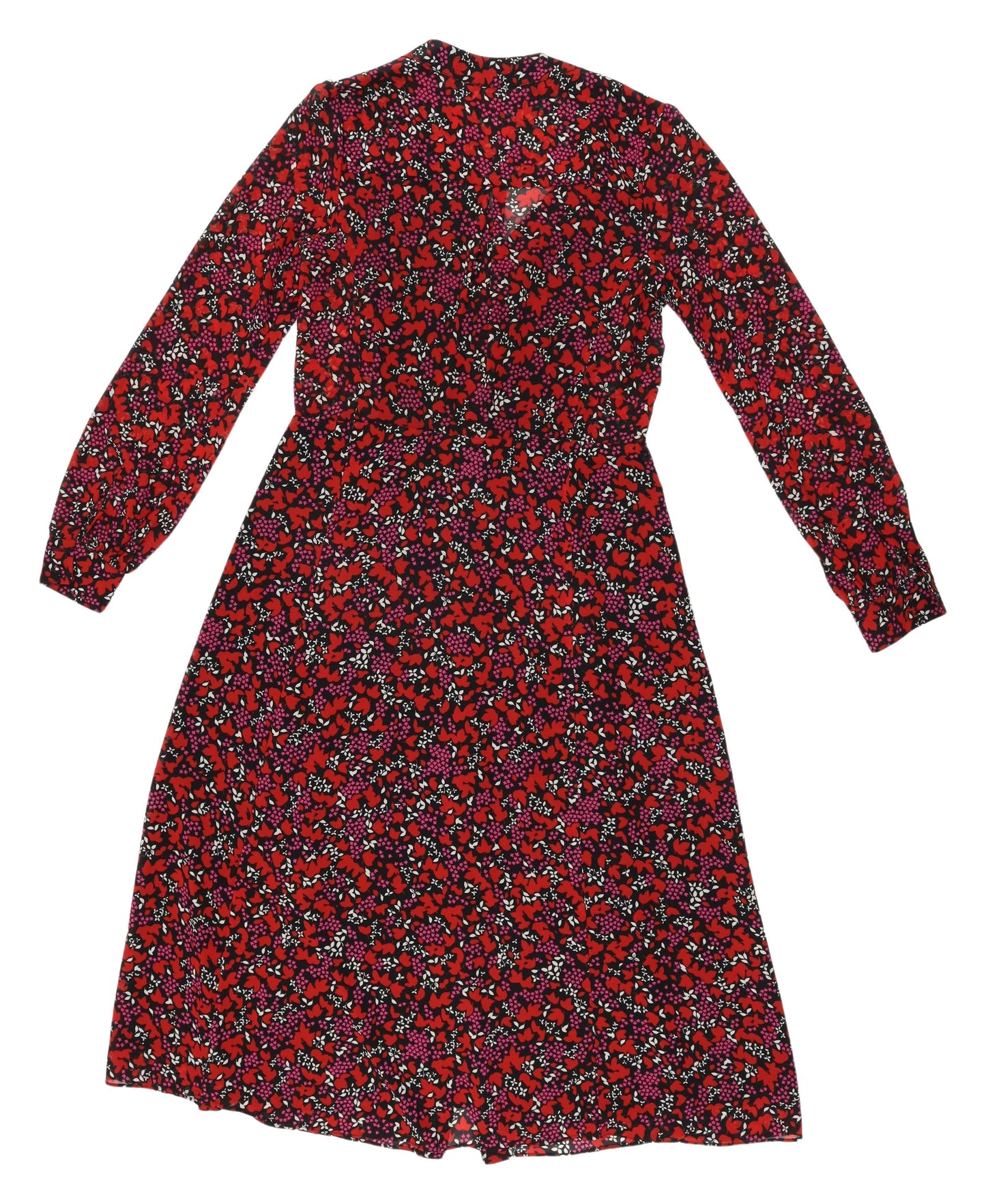 Michael Kors Women's Red Floral Dress XS Long Sleeve