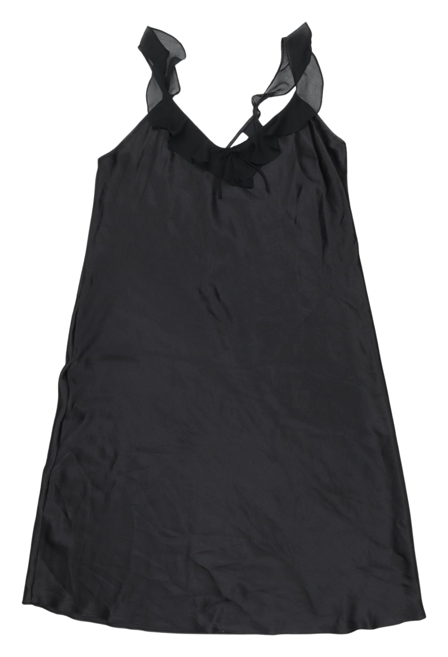 Morgan Taylor Women's Black Chemise XL Sleeveless Ruffle