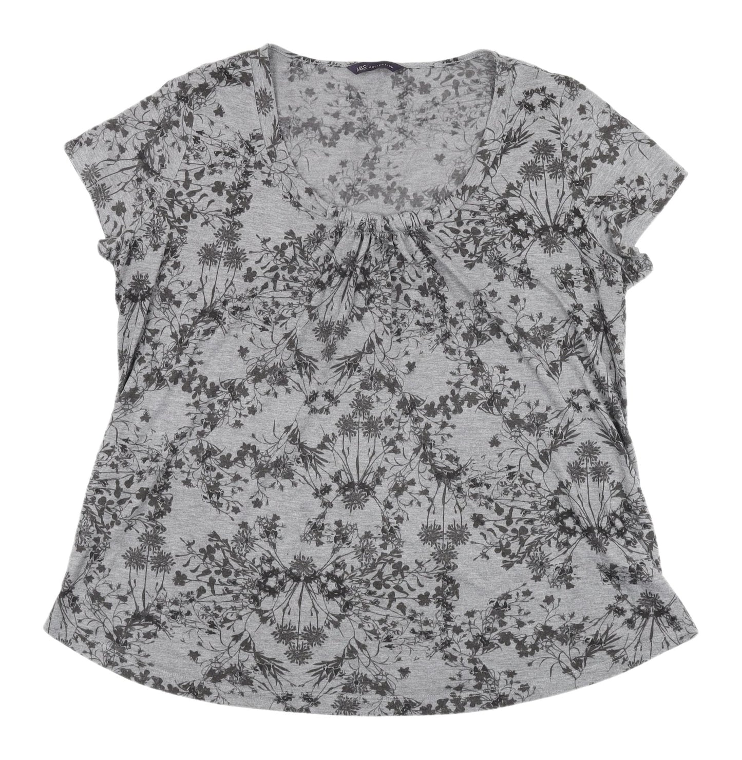 Womens UK Size 16 Marks and Spencer Grey Basic T-Shirt