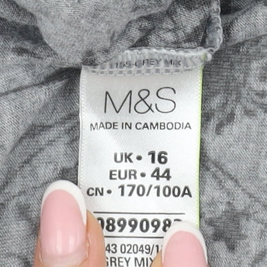 Womens UK Size 16 Marks and Spencer Grey Basic T-Shirt
