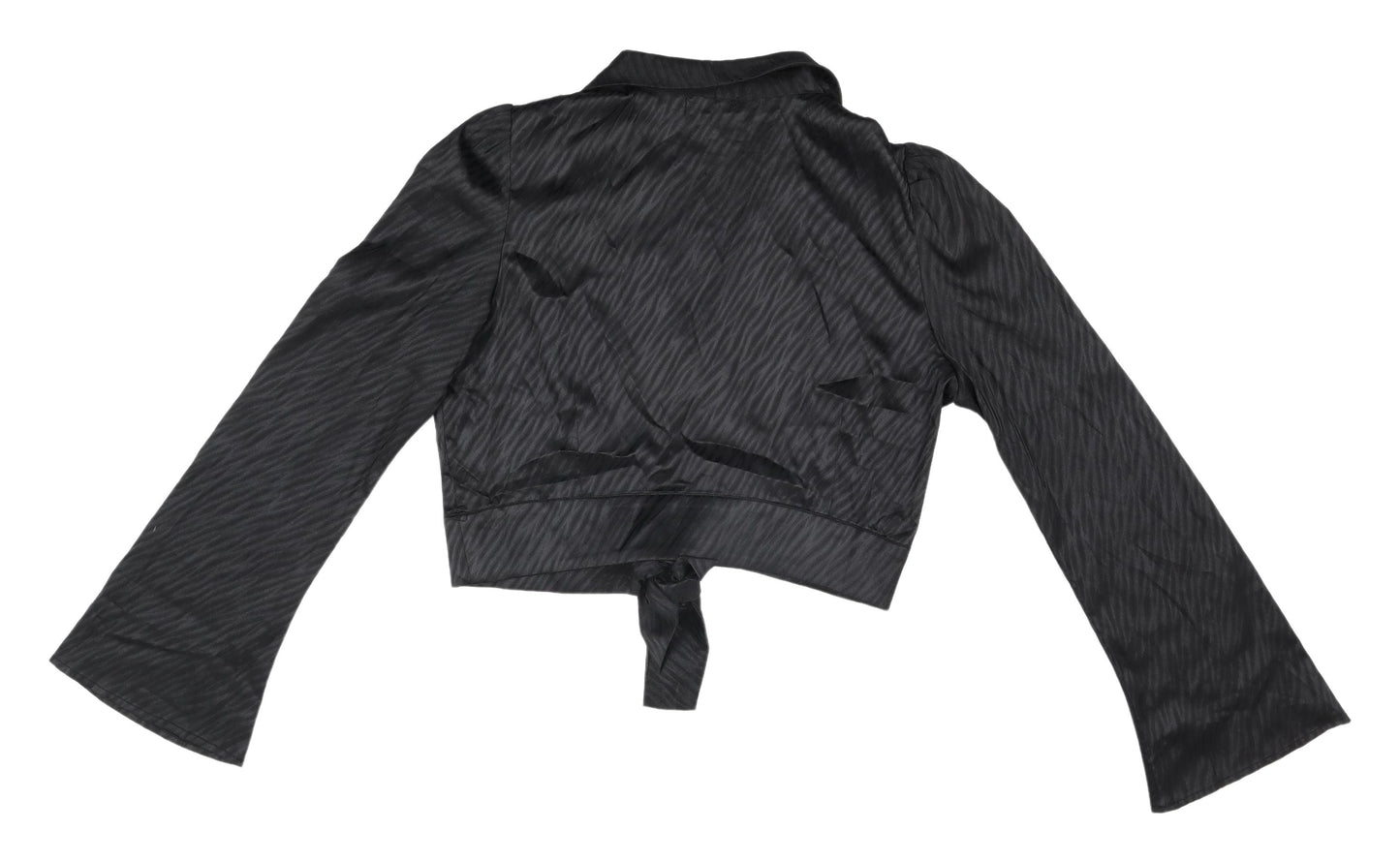 Womens UK Size L Eight Paris Black Cropped Blouse