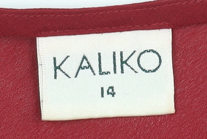 Womens UK Size 14 Kaliko Red Basic Camisole
