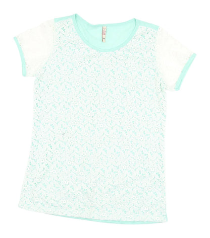17 Club Women's Green Lace T-Shirt, Size M