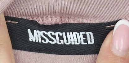 Missguided Women's Pink Long Sleeve High Neck Dress